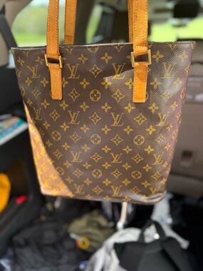 Louis Vuitton Brown & Tan Monogram Vertical Tote